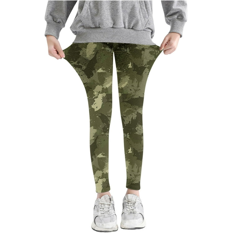 Ahdbta Boys Girls Joggers Sweatpants Trendy Camo Print Tights