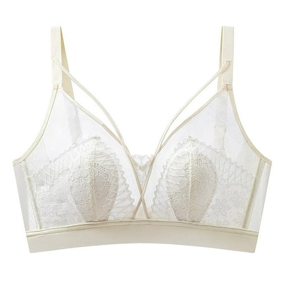 Ahdbta Bralettes for Women Lace Racerback Bras V Mesh Wireless Unlined Bralette Sramless Soft Comfy Push Up Everyday Bra