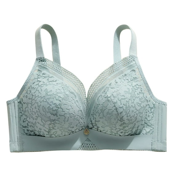 Ahdbta Bras for Women Lace V Neck Seamless Wireless No Underwire Supportive Push Up Brasieres Comfortable Daily Wear T Shirt Bra