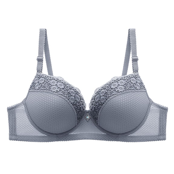 Ahdbta Bras for Women Plus Size Underwire Push Up Minimizer Bra Floral Lace Seamless Full Coverage Lift Everyday Bras