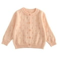 thumbnail image 1 of Ahdbta Cardigan Sweaters for Toddler Girls Button Down Crewneck Long Sleeve Knit Outwears Solid Hollow Out Thin Sweater Coats, 1 of 4