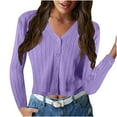 thumbnail image 1 of Ahdbta Cardigan Sweaters for Women Button Down Sexy V Neck Casual Cropped Coats Long Sleeve Slim Fitted Knitted Sweaters Jackets, 1 of 7