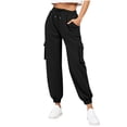 thumbnail image 1 of Ahdbta Cargo Sweatpants for Women High Waisted Drawstring Joggers Lounge Workout Loose fit Pants with Pockets, 1 of 7