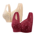 thumbnail image 1 of Ahdbta Front Snaps Seniors Bra Front Closure Everyday Sports Bras Comfort Wireless Cotton Full Coverage Daisy Bras for Women Plus Size, 1 of 2