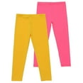 thumbnail image 1 of Ahdbta Girls' Basic Legings 2 Pack Cotton Full Length Pants Elastic Waist Soft Stretchy Athletic Pants for Kids Toddler 3-12 Years, 1 of 2
