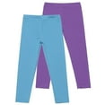 thumbnail image 1 of Ahdbta Girls' Basic Legings 2 Pack Cotton Full Length Pants Elastic Waist Soft Stretchy Athletic Pants for Kids Toddler 3-12 Years, 1 of 2