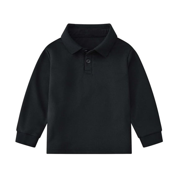 Ahdbta Girls Boys Polo Tshirts Casual Long Sleeve Button Henley Sweatshirts Solid Color Loose Fit Fall Pullover Tops for Toddlers