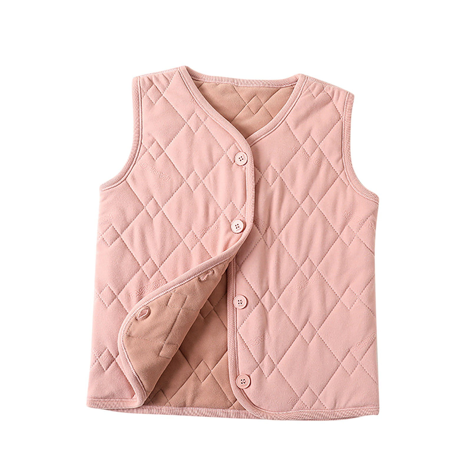Ahdbta Girls Boys Puffer Vests Button Down Solid Color