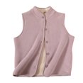 thumbnail image 1 of Ahdbta Girls Boys Sleeveless Jackets Fuzzy Lined Fall Winter Warm Fleece Vests Button Down Stand Collar Solid Color Outwears, 1 of 5