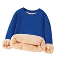 thumbnail image 1 of Ahdbta Girls Boys Sweatshirt Kids Fleece Lined Sweatshirts Fall Winter Warm Sherpa Crewneck Long Sleeve Pullover Tops 3-15 Y, 1 of 6