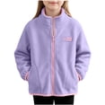 thumbnail image 1 of Ahdbta Kid Girls Boys Fleece Jacket Lightweight Fall Winter Warm Stand Collar Full Zipper Sherpa Coat Soft Long Sleeve Outwear with Pockets, 1 of 7
