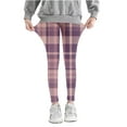 thumbnail image 1 of Ahdbta Kids 3-7 Years High Waisted Leggings Retro Plaid Workout Yoga Leggings Tummy Control Lounge Joggers Straight Leg Pants, 1 of 4