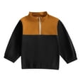 thumbnail image 1 of Ahdbta Long Sleeve Sweatshirts for Toddler Girls Casual Half Zipper Stand Collar Pullover Tops Trendy Color Block Workout Tops, 1 of 3