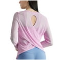 thumbnail image 1 of Ahdbta Long Sleeve Workout Shirts for Women Lightweight Gym Athletic Yoga Tops Criss Cross Open Back Running T-Shirt, 1 of 7