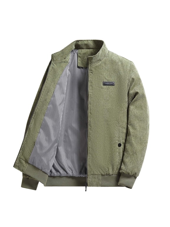 Men's Corduroy Coats Vintage Fleece Sherpa Lined Thickened Trucker Jackets Button Down Lapel Winter Jackets with Pockets