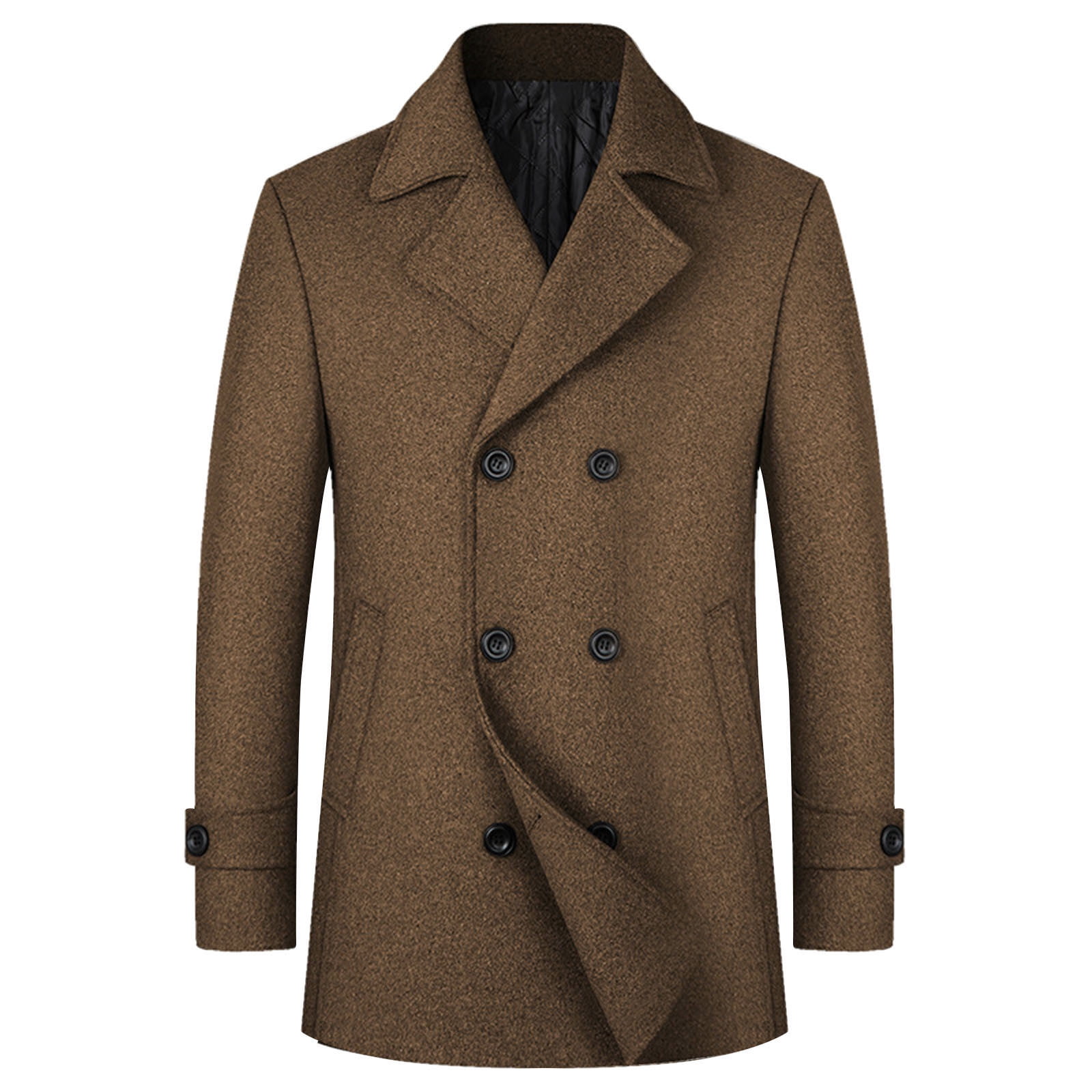 Ahdbta Men's Peacoats Fall Winter Long Sleeve Notch Lapel Outwears ...