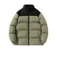 thumbnail image 1 of Ahdbta Men's Puffer Coats Full Zipper Stand Collar Winter Outerwears Windproof Warm Color Block Quilted Coats with Pockets, 1 of 4