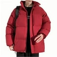 thumbnail image 1 of Ahdbta Men's Puffy Jackets Plus Size Winter Warm Padded Quilted Coats Zip Up Stand Collar Windproof Ouerwears with Pockets, 1 of 6