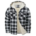 thumbnail image 1 of Ahdbta Men's Shirts Jacket Sherpa Fleece Lined Winter Warm Thicken Coats Casual Long Sleeve Hooded Plaid Outwears with Pockets, 1 of 6