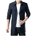 thumbnail image 1 of Ahdbta Men's Trench Coats Dressy Casual Slim Fitted Single Breasted Outwears Notch Lapel Long Sleeve Jackets with Pockets, 1 of 4