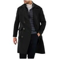thumbnail image 1 of Ahdbta Mens Trench Coats Dressy Casual Double Breasted Business Outwears Notch Lapel Collar Long Sleeve Overcoats with Pockets, 1 of 3