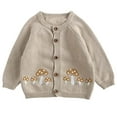 thumbnail image 1 of Ahdbta Newborn Babys Cardigans Sweaters Button Down Round Neck Long Sleeve Knitted Tops Cute Trendy Print Comfy Knitted Coats, 1 of 7