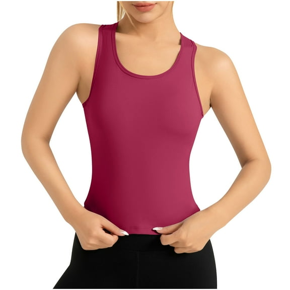 Ahdbta Racerback Workout Tank Tops for Women Seamless Sleeveless Camisole Gym Athletic Yoga Shirts