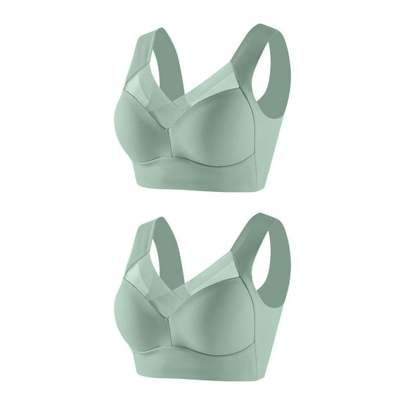 Ahdbta Seamless Wirefree Bras for Women Comfy Mesh Soft Padded Back Smoothing Posture Bra Plus Size No Underwire Everyday Bras