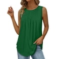 thumbnail image 1 of Ahdbta Summer Tank Tops for Women Loose Fit Pleated Square Neck Sleeveless Tops Curved Hem Flowy Shirts, 1 of 5