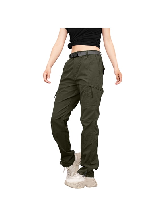 Tactical Cargo Pants Women High Waisted Water Resistance Baggy Stretch Work Trousers Multi-Pockets Combat Hiking Pants