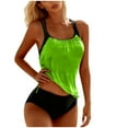 thumbnail image 1 of Ahdbta Tankini Swimsuits for Women Scoop Neck Drawstring Ruched Blouson Tank Top with High Waisted Bottoms Two Piece Bathing Suits, 1 of 4
