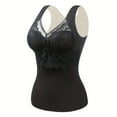 thumbnail image 1 of Ahdbta Thermal Tank Tops for Women with Padded Built in Bra Fleece Lined Sleeveless Underwear Tops Lace Trim Warm Base Vests, 1 of 6