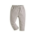 thumbnail image 1 of Ahdbta Toddler Boys Dress Pants Solid Color Elastic Waist Trousers with Pockets Dressy Casual Straight Leg Uniform Pants, 1 of 4