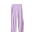 thumbnail image 1 of Ahdbta Wide Leg Pants for Women Elastic Waist Solid Color Comfy Palazzo Pants Lounge Baggy Flowy Pajama Pants with Pockets, 1 of 4