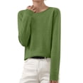 thumbnail image 1 of Ahdbta Women's Crewneck Sweater Cotton Long Sleeeve Pullover Basic Sweaters Soft Comfy Lightweight Knit Tops, 1 of 6