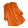 thumbnail image 1 of Ahdbta Women's Embroidered Blouse Cotton Linen 3/4 Sleeve Peasant Boho Mexican Tunic Top Casual T Shirt Blouses for Women, 1 of 6