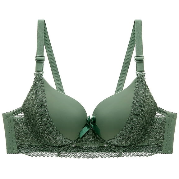 Ahdbta Women's Full Coverage Floral Lace Underwired Bra Non Padded Comfort Bra Soft Lifting Support Seamless Push Up Everyday Bra