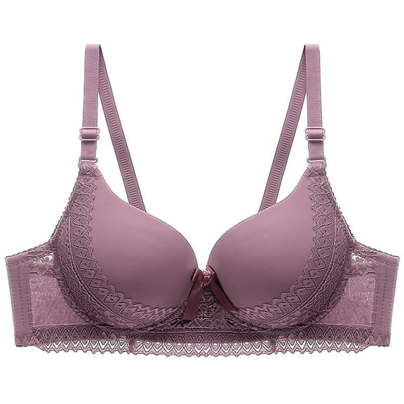 Ahdbta Women's Full Coverage Floral Lace Underwired Bra Non Padded Comfort Bra Soft Lifting Support Seamless Push Up Everyday Bra