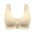 thumbnail image 1 of Ahdbta Women's Full Cup Plus Size Unpadded Front Closure Bra Lace Posture Smooth Back Racerback No Underwire Everyday Bra, 1 of 5