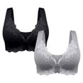thumbnail image 1 of Ahdbta Women's Full Cup Plus Size Unpadded Front Closure Bra Lace Posture Smooth Back Racerback No Underwire Everyday Bra, 1 of 6