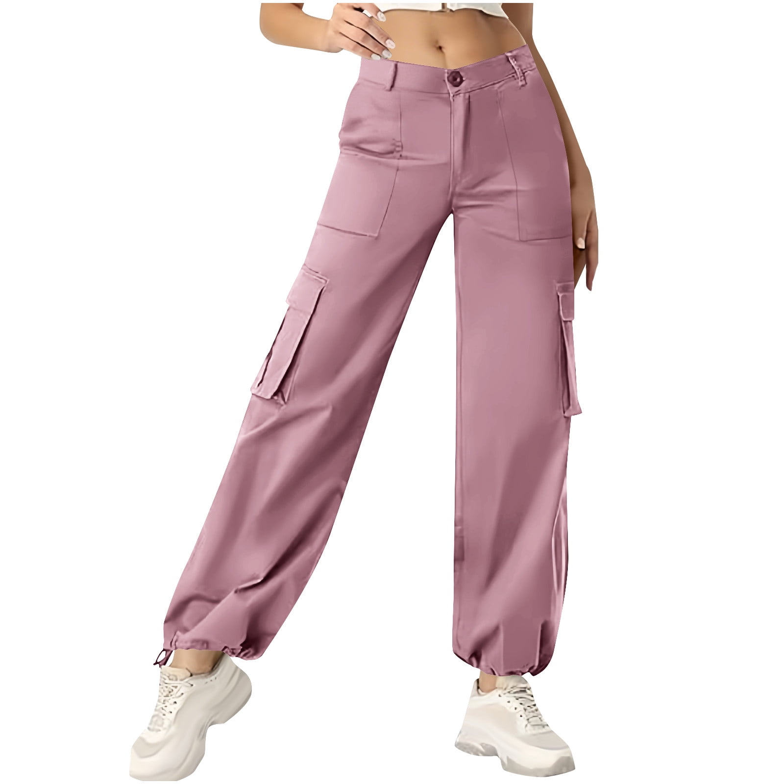 Ahdbta Women's High Waisted Cargo Pants Travel Y2K Streetwear Trousers — free download