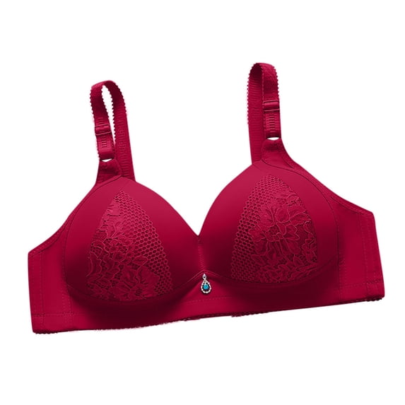 Ahdbta Women's Minimizer Bras Comfort Adjustable Strap Wirefree Full Coverage Large Bust Non-Padded Bra Floral Lace Everyday T-Shirt Bras