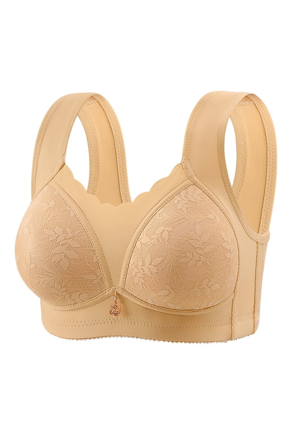 Women's Minimizer Bras Comfort Cushion Strap Wirefree Full Coverage Large Bust Non-Padded Bra Lace Push Up T-Shirt Bra