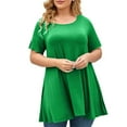thumbnail image 1 of Ahdbta Women's Plus Size Ruffle Tunic Tops Summer Short Sleeve Loose T-Shirt Blouses Womens Tops Tunic Tops for Leggings, 1 of 5