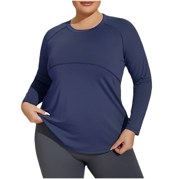Ahdbta Women's Plus Size Sun Shirts UPF 50  UV Protection Long Sleeve Rash Guard Shirt Quick Dry Workout Hiking Fishing Tops