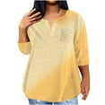 thumbnail image 1 of Ahdbta Women's Plus Size Tops 3/4 Roll Sleeve Shirts V Neck Blouses Tunic Top Three Quarter Length Sleeve for Women Clothing, 1 of 5