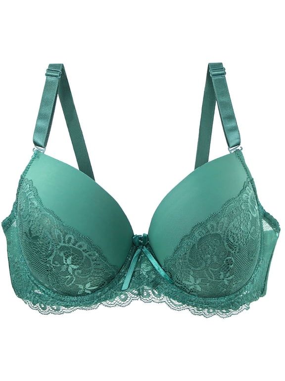 Women's Push Up Bra Lace Full Coverage Plunge Padded Support No Underwire Bras Comfort Everyday Bralette