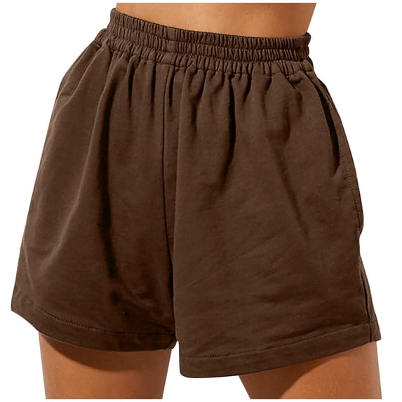 Ahdbta Women's Sweat Shorts with Pockets Cotton Summer Athletic Workout Casual Lounge Shorts Elastic Waist Joggers Baggy Shorts