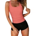 thumbnail image 1 of Ahdbta Women's Two Piece Swimsuits Tummy Control Tankini Scoop Neck Tank Top with Shorts Bathing Suits Modest Swimwear, 1 of 6