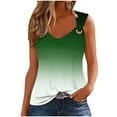thumbnail image 1 of Ahdbta Women's V Neck Tank Tops Loose Casual Sleeveless Shirts Trendy Gradient Color Summer Basic Tees Blouse, 1 of 2